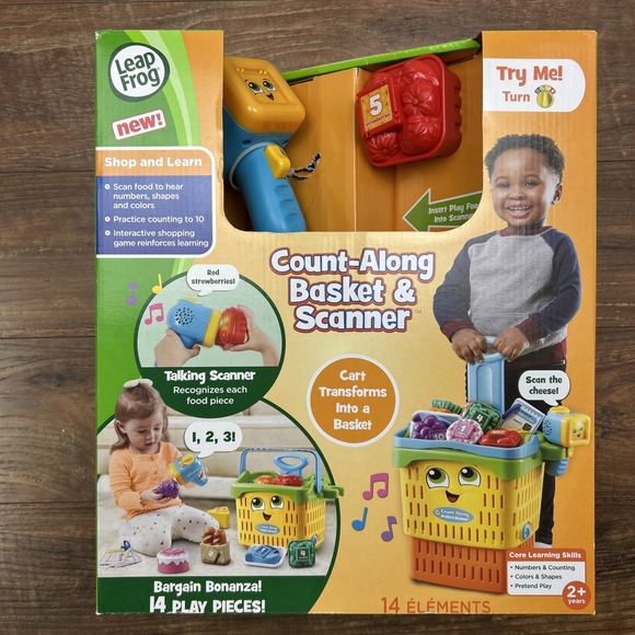 LeapFrog- Count Along Adjustable Shopping basket w/food, scanner, shopping lists - Picture 1 of 6